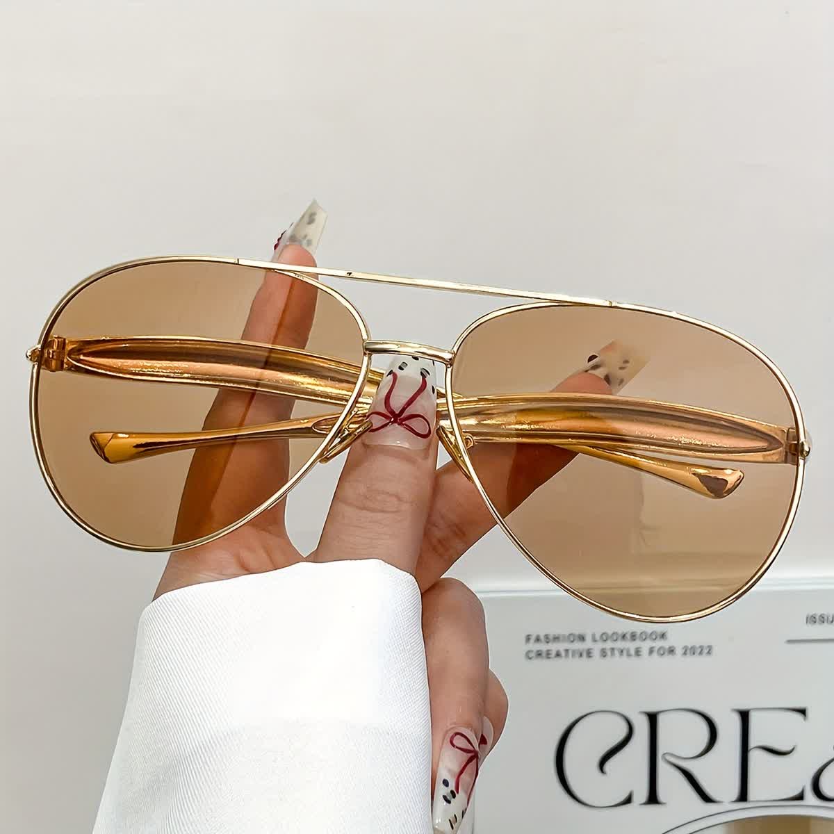 Spykay™ SG60665 Vintage Double Bridges Aviator Frame Sunglasses