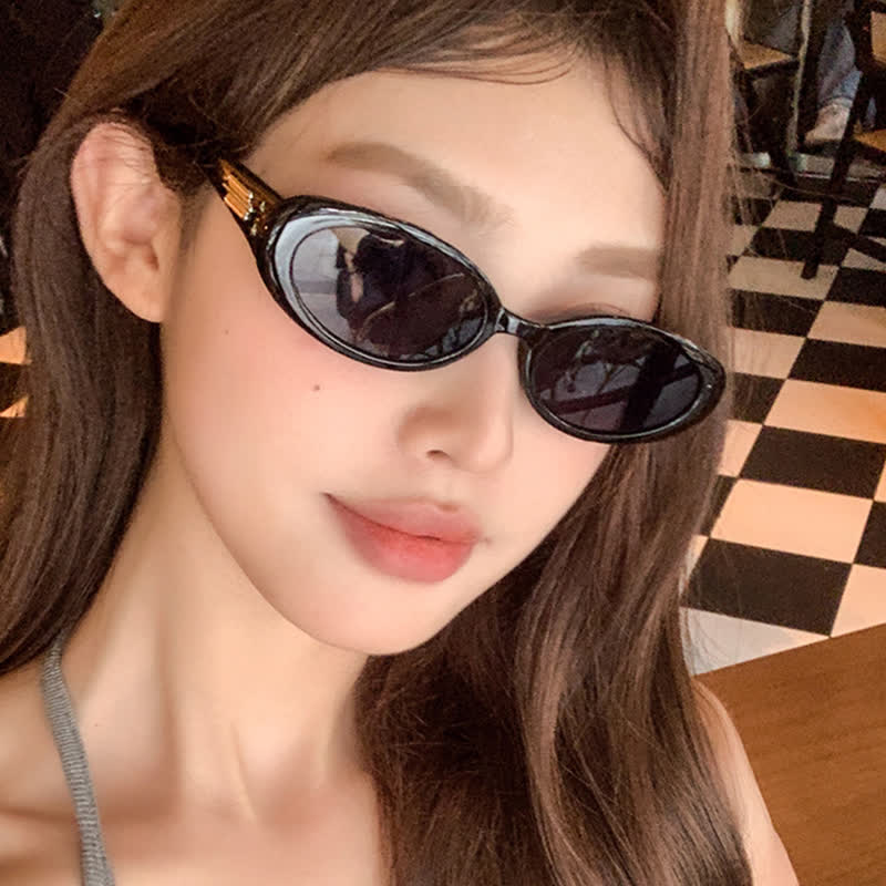Spykay™ SG60787 Oval Frame Star Temples Sunglasses with Nylon Lenses