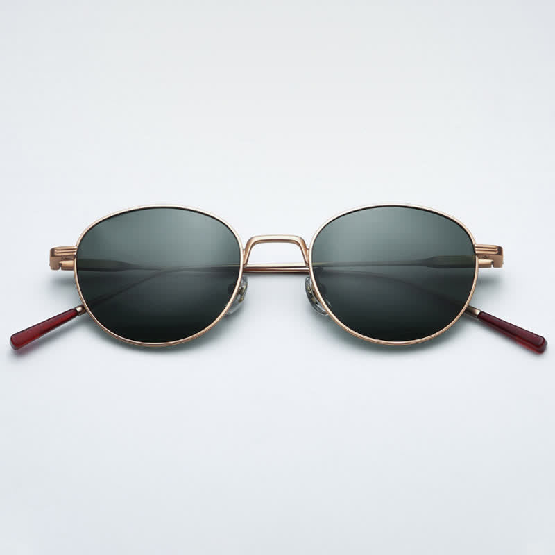 Spykay™ SG60789 Calssic Round Titanium Frame Polarized Sunglasses