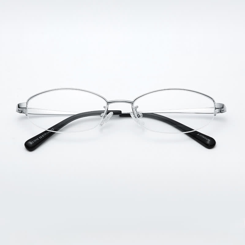 Spykay™ EG26717 Hipster Titanium Small Oval Frame Anti-blue Light Glasses