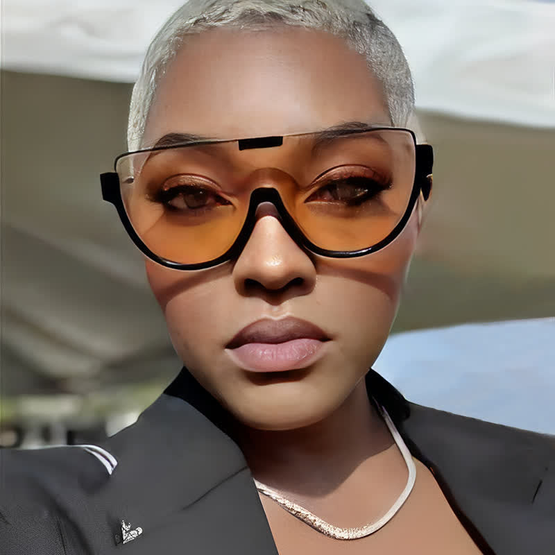 Spykay™ SG60679 Oversized Frame Semi-Rimless Aviator Sunglasses