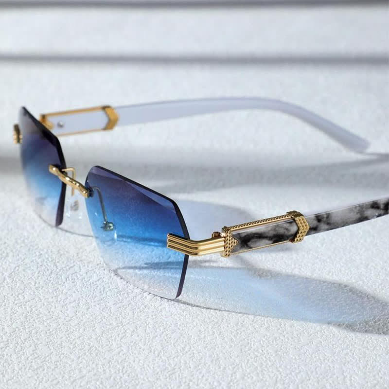 Spykay™ SG60746 Rimless Geometric Frame Tinted Sunglasses