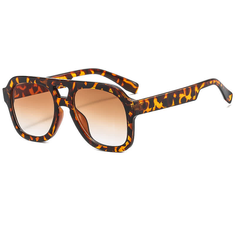 Spykay™ SG60832 Double Bridges Thick Frame Hipster Aviator Sunglasses