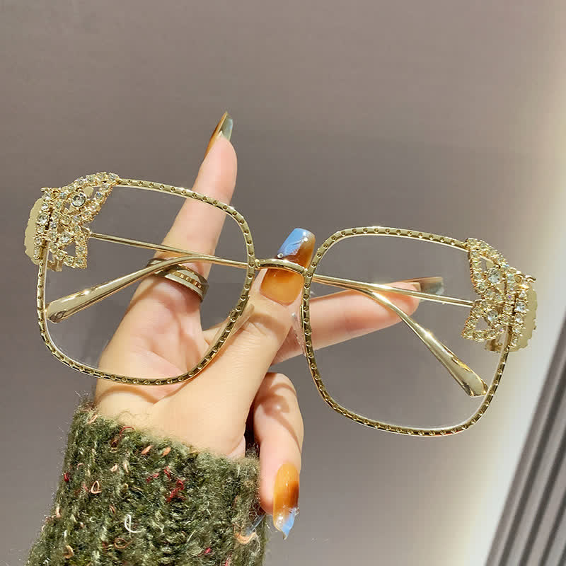 Spykay™ EG26760 Square Frame Butterfly Decor Oversized Eyeglasses