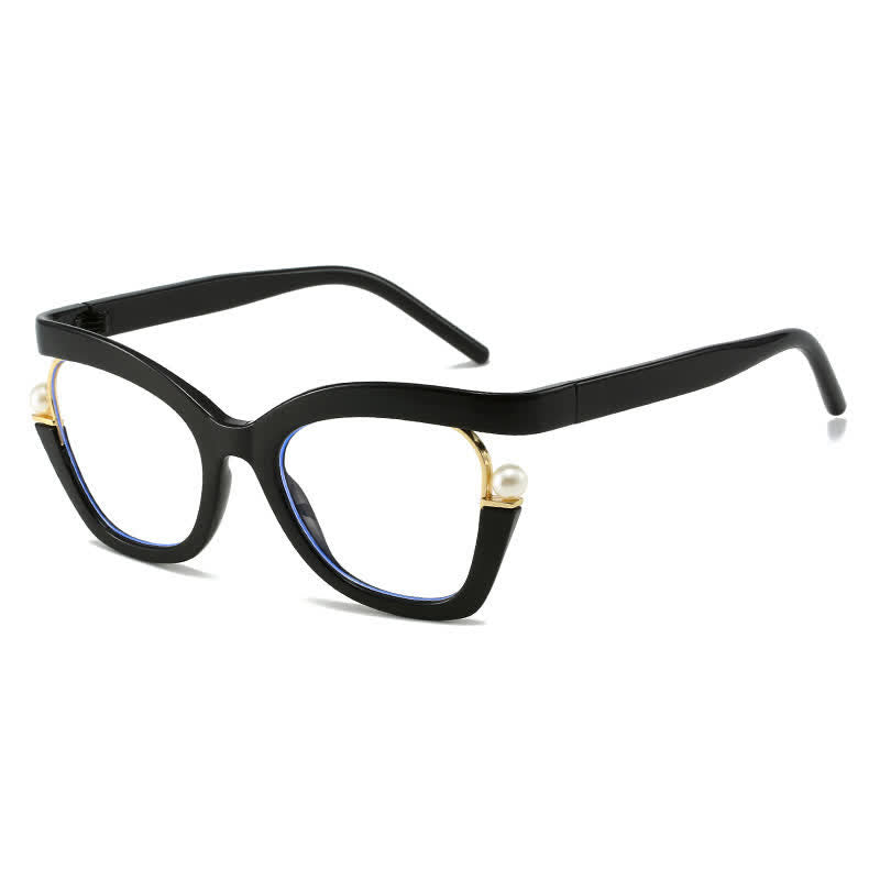 Spykay™ EG26758 Anti-blue Light Pearl Decor Irregular Oversized Eyeglasses