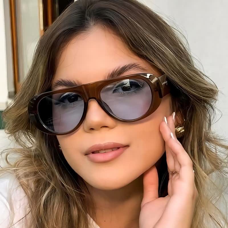 Spykay™ SG60671 Oval Frame Wide Temples Vintage Sunglasses