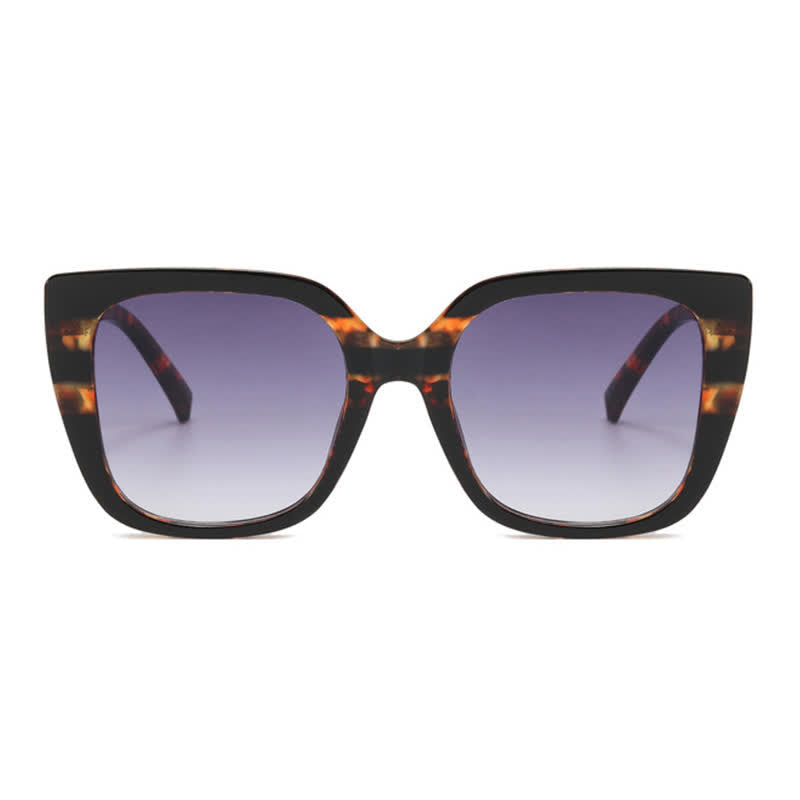 Spykay™ SG60878 Leopard Pattern Square Frame Oversized Sunglasses