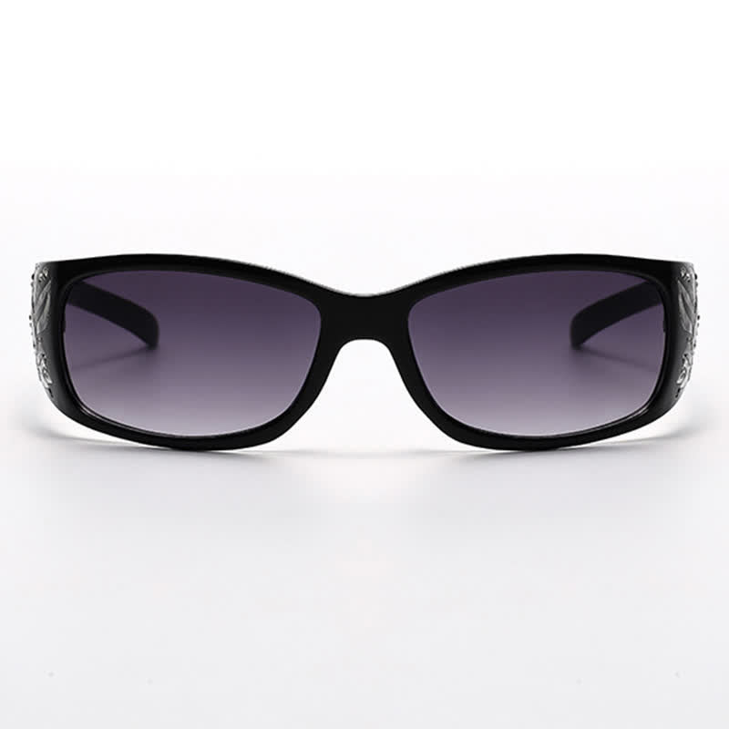 Spykay™ SG60871 Trendy Oval Frame Laser Pattern Rhinestones Decor Sunglasses