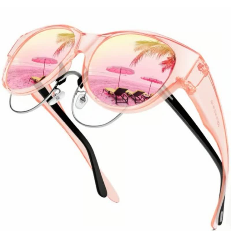 Spykay™ SG60901 Polarized Round Frame Driving Sunglasses Fit Over Glasses for Women Men