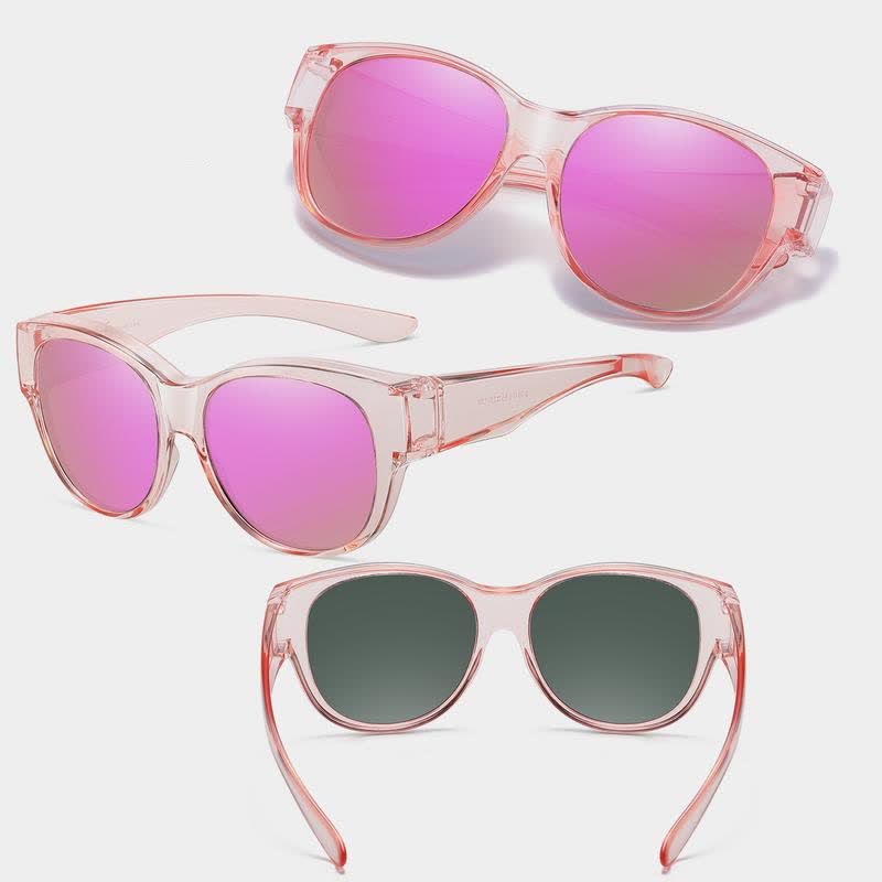 Spykay™ SG60901 Polarized Round Frame Driving Sunglasses Fit Over Glasses for Women Men