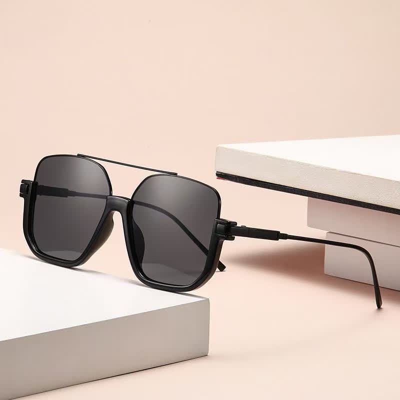 Spykay™ SG60691 Unisex Double Bridges Square Frame Semi-Rimless Sunglasses