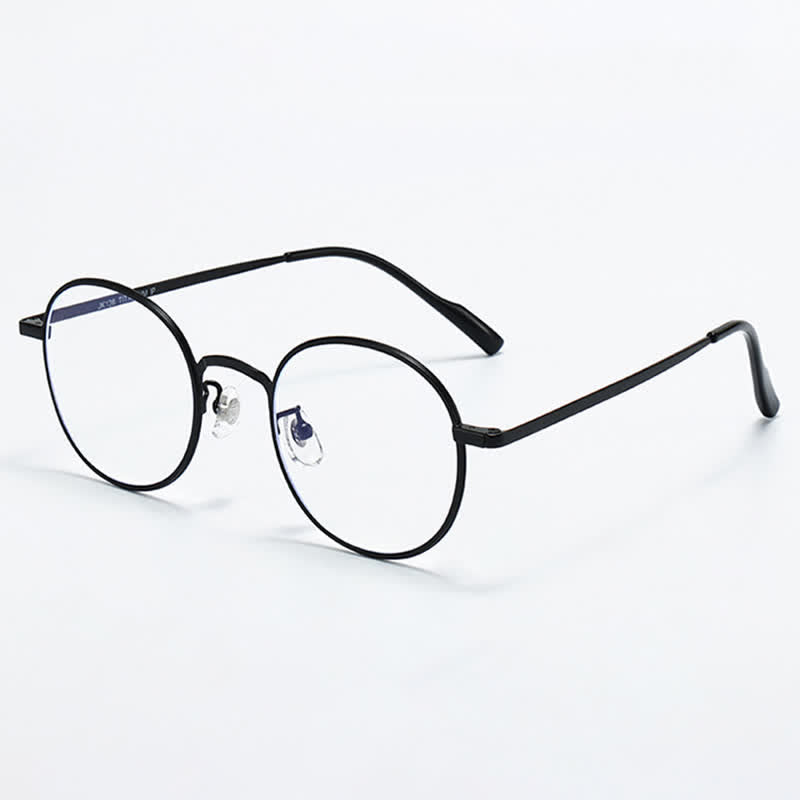 Spykay™ EG26804 Lightweight Retro Round Titanium Frame Anti-blue Light Glasses