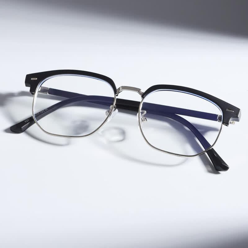 Spykay™ EG26807 Semi-Rimless Square Frame Anti-blue Light Browline Glasses