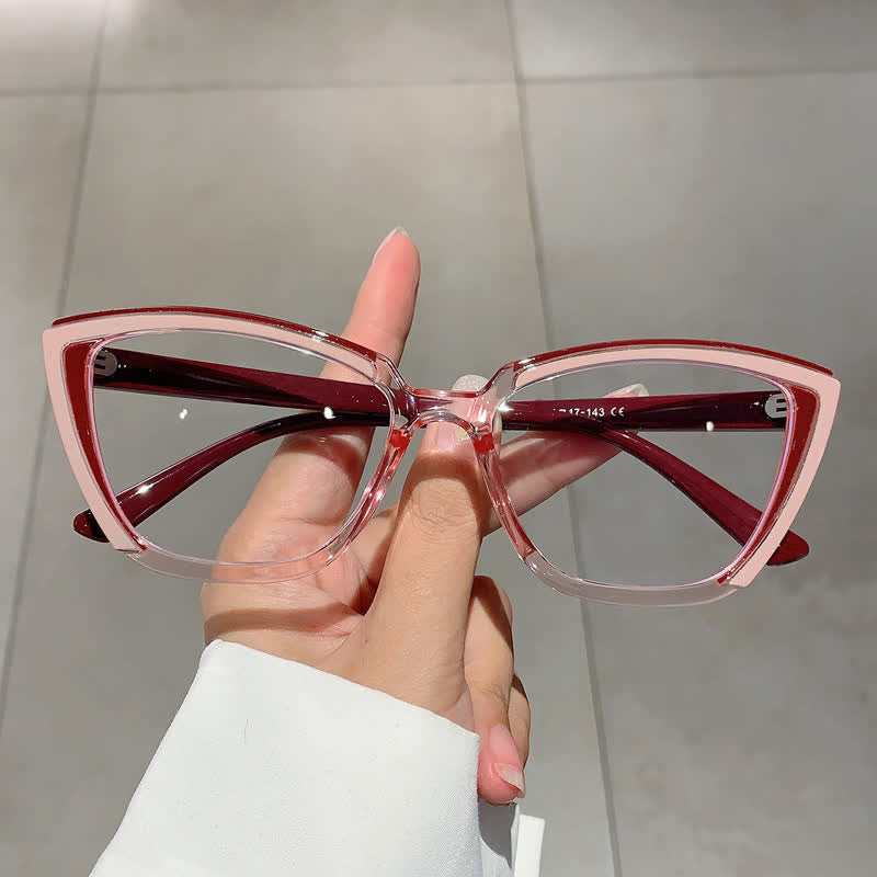 Spykay™ EG26814 Fashion Colorblock Butterfly Frame Anti-blue Light Glasses