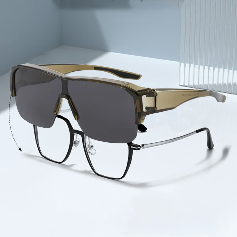 Spykay™ SG60959 Fit Over Glasses Semi-Rimless Polarized Sunglasses for Sports&Driving