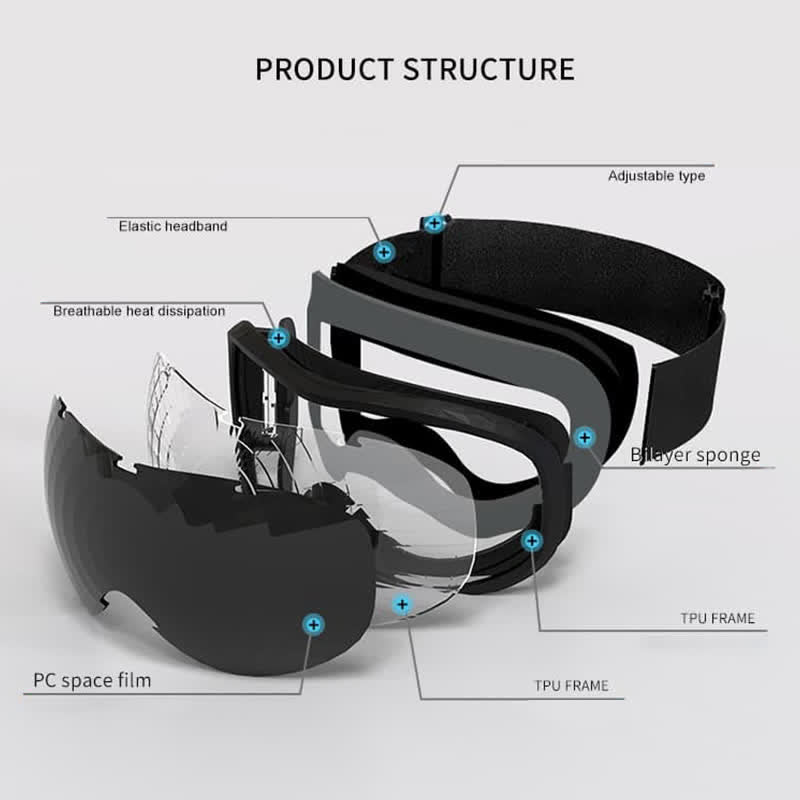 Spykay™ SG60965 Anti Fog Over Glasses Ski Goggles for Men Women