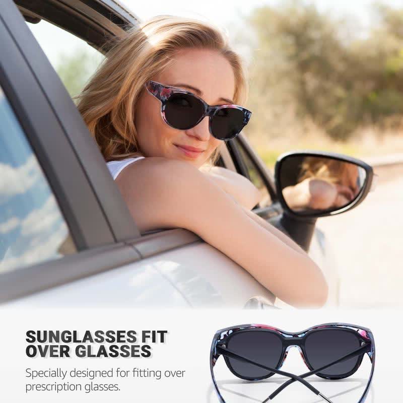 Spykay™ SG60958 Fit Over Glasses Floral Frame Polarized Sunglasses for Driving
