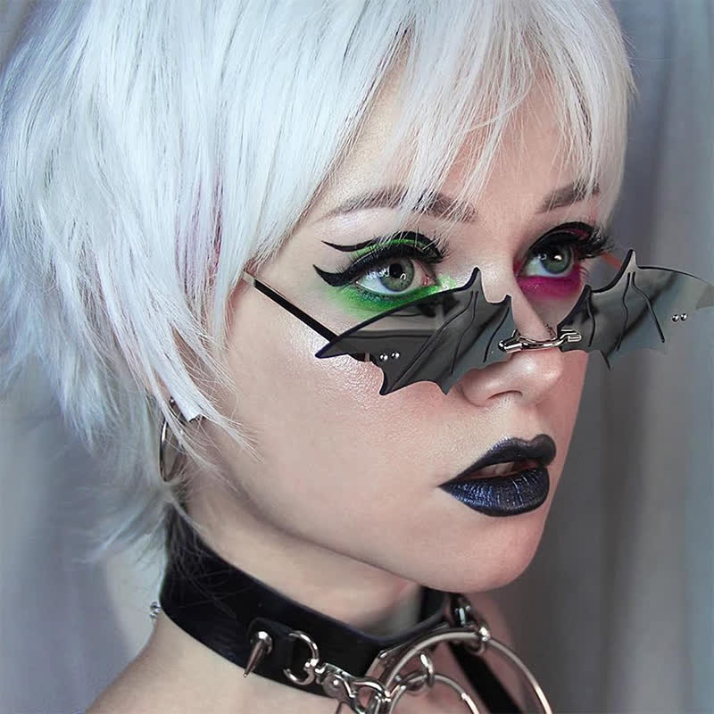 Spykay™ SG60992 Halloween Rimless Devil Vampire Bat Wing Sunglasses for Women Men