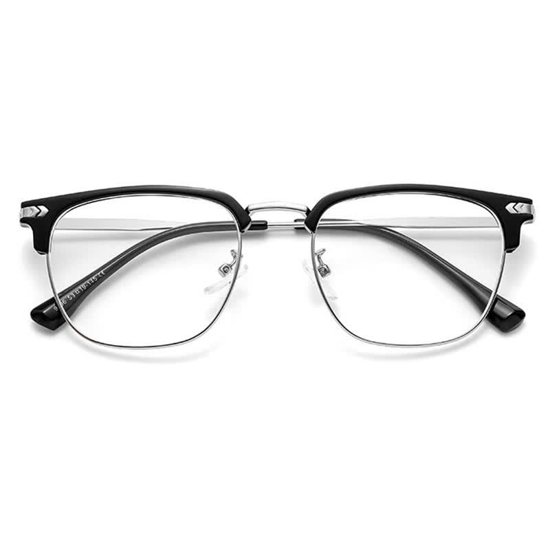 Spykay™ EG26832 Semi-Rimless Classic Square Frame Anti-blue Light Browline Glasses