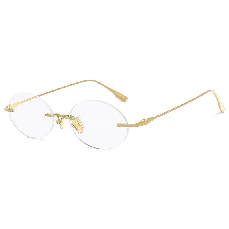 Spykay™ EG26848 Lightweight Rimless Oval Titanium Frame Anti-blue Light Glasses