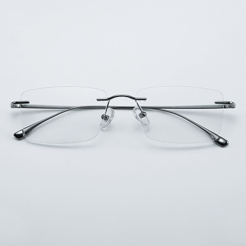 Spykay™ EG26849 Rectangle Titanium Frame Anti-blue Light Hipster Rimless Glasses