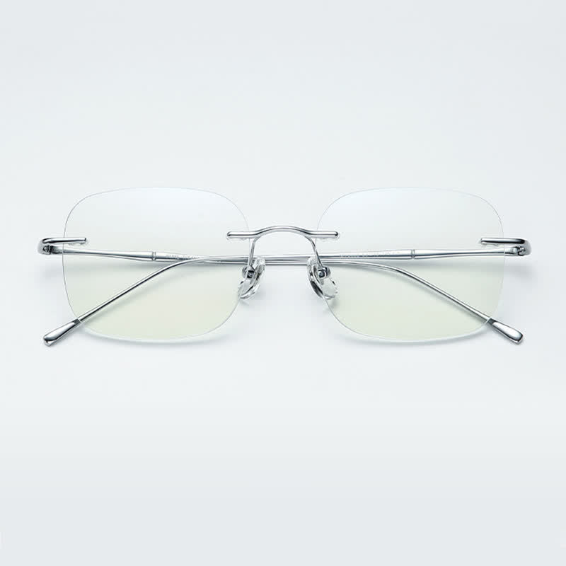 Spykay™ EG26850 Square Titanium Frame Anti-blue Light Hipster Rimless Glasses