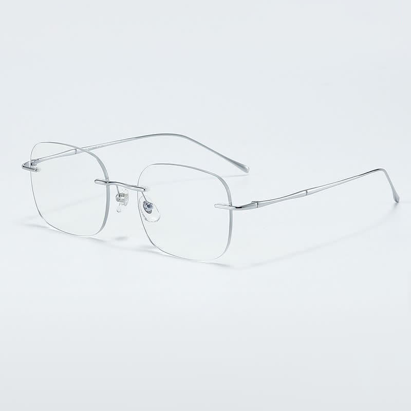 Spykay™ EG26850 Square Titanium Frame Anti-blue Light Hipster Rimless Glasses