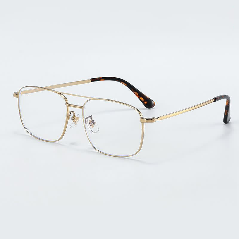 Spykay™ EG26851 Vintage Square Titanium Frame Anti-blue Light Double Bridges Glasses