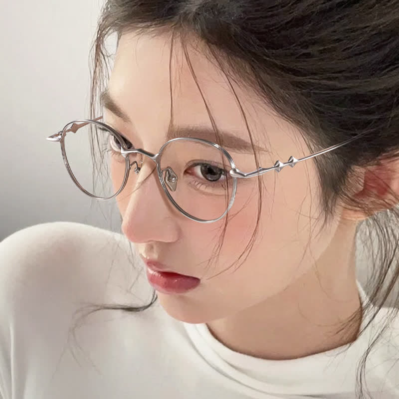 Spykay™ EG26853 Round Titanium Frame Anti-blue Light Classic Glasses