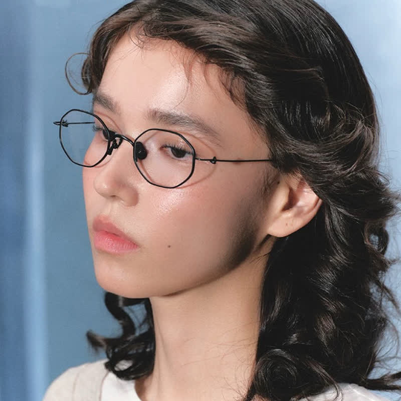 Spykay™ EG26854 Geometric Titanium Frame Anti-blue Light Simple Glasses