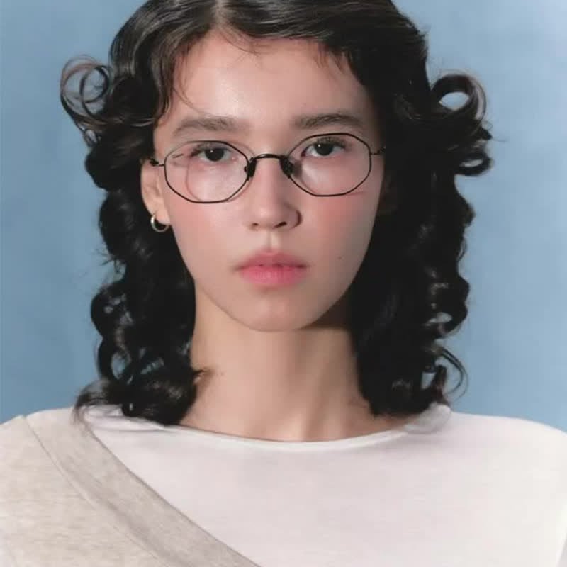 Spykay™ EG26854 Geometric Titanium Frame Anti-blue Light Simple Glasses