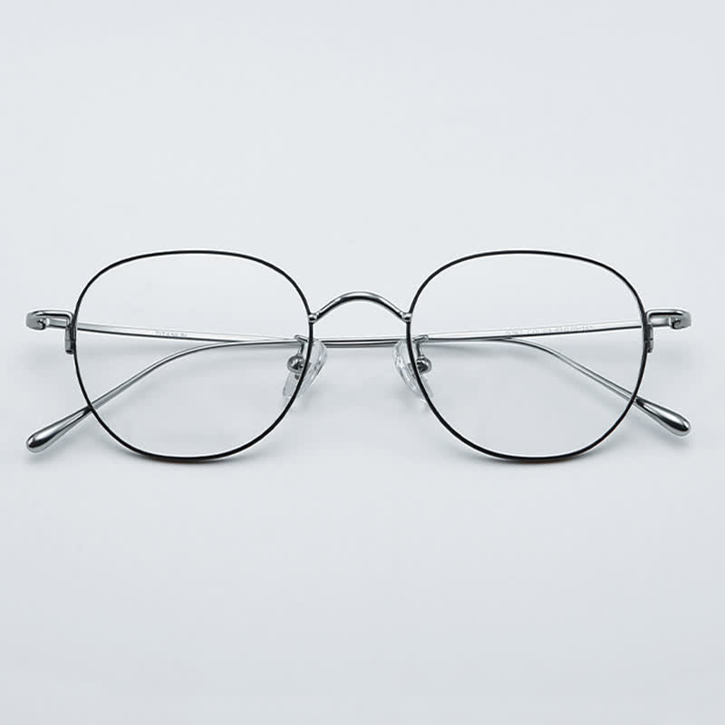 Spykay™ EG26855 Round Titanium Frame Anti-blue Light Simple Glasses