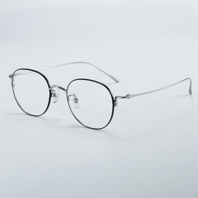Spykay™ EG26855 Round Titanium Frame Anti-blue Light Simple Glasses