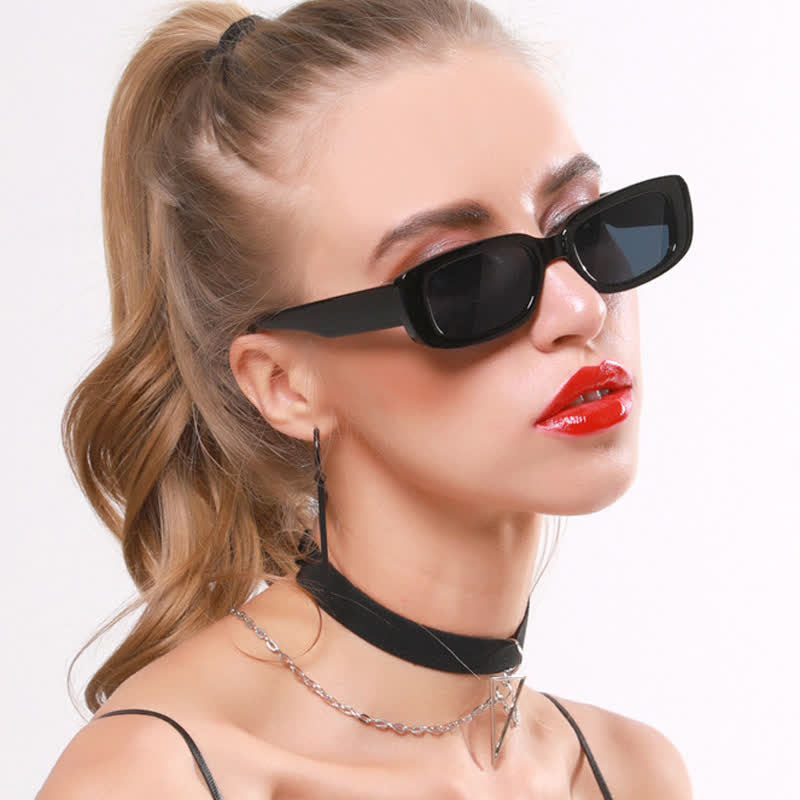 Spykay™ SG60996 Rectangle Small Thick Frame Vintage Sunglasses