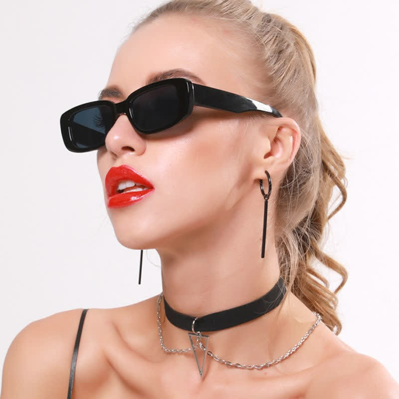 Spykay™ SG60996 Rectangle Small Thick Frame Vintage Sunglasses