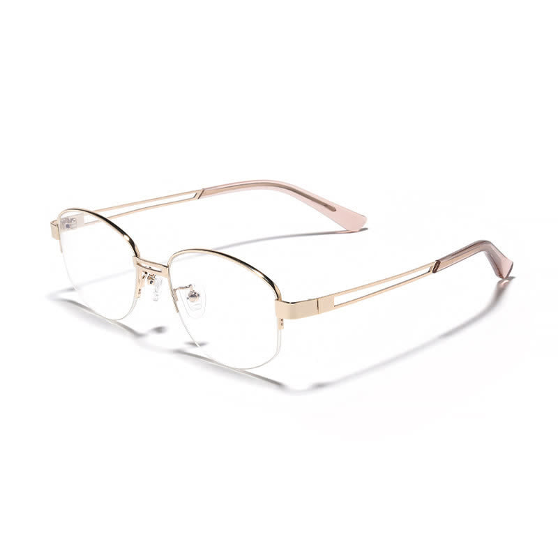 Spykay™ EG26860 Oval Metal Frame Hollow-out Temples Anti-blue Light Fashion Glasses