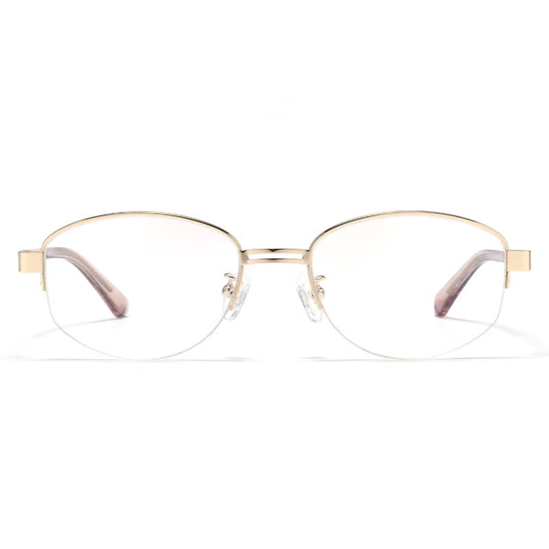 Spykay™ EG26860 Oval Metal Frame Hollow-out Temples Anti-blue Light Fashion Glasses