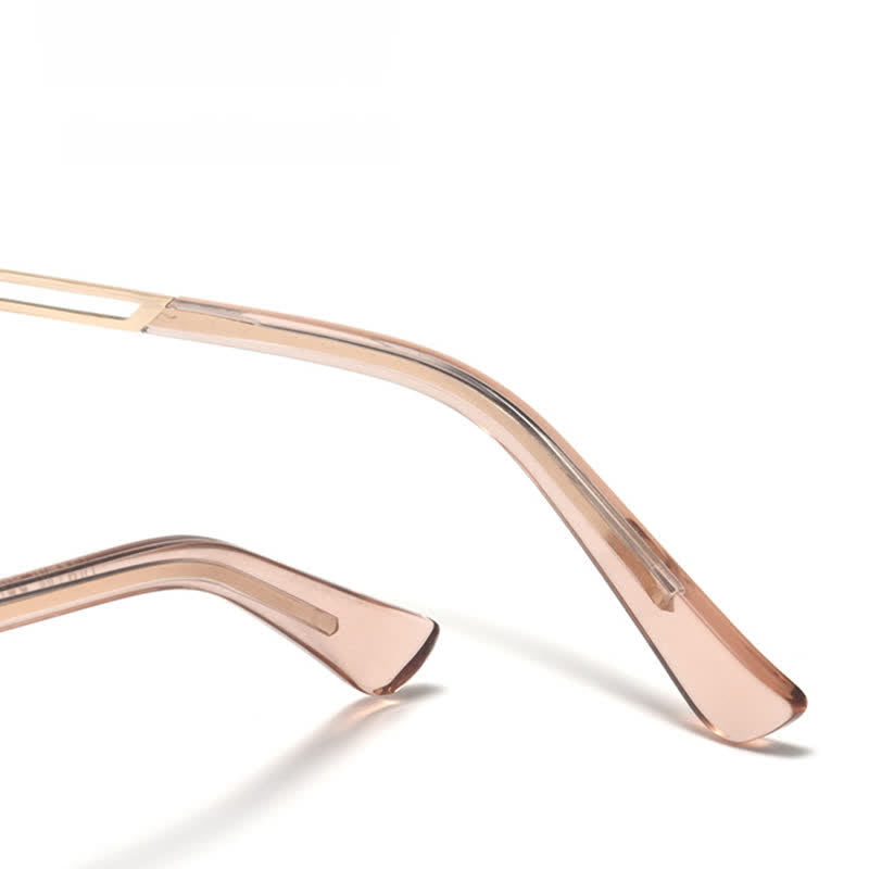 Spykay™ EG26860 Oval Metal Frame Hollow-out Temples Anti-blue Light Fashion Glasses