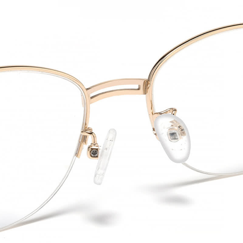 Spykay™ EG26860 Oval Metal Frame Hollow-out Temples Anti-blue Light Fashion Glasses