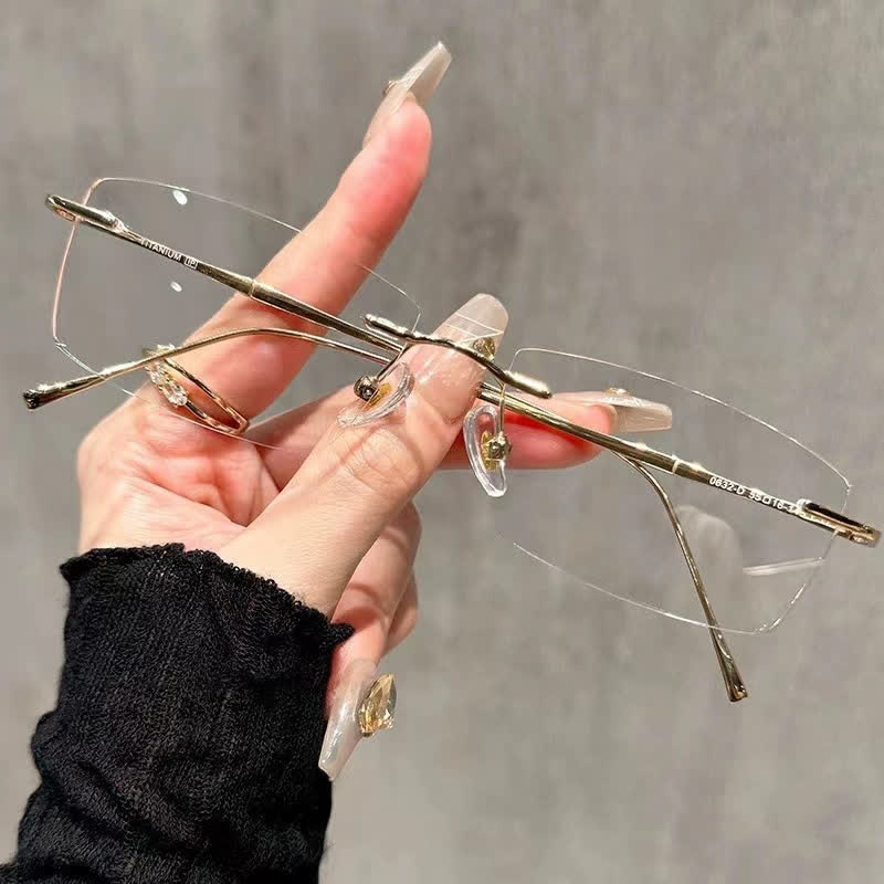 Spykay™ EG26861 Rectangle Metal Frame Anti-blue Light Hipster Rimless Glasses