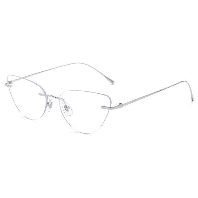 Spykay™ EG26862 Cat-Eye Titanium Frame Anti-blue Light Hipster Rimless Glasses