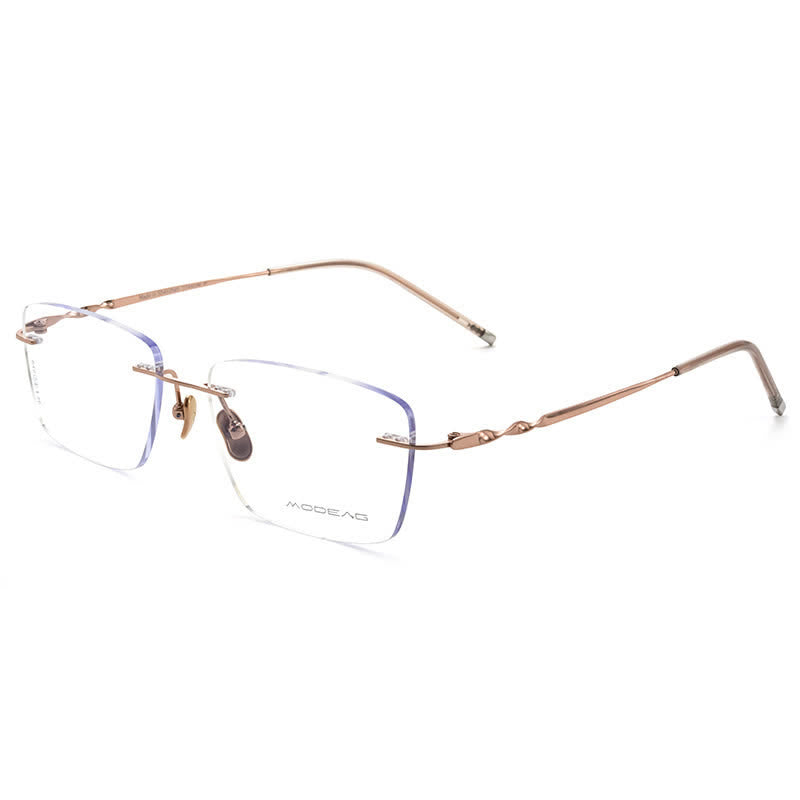 Spykay™ EG26863 Rectangle Titanium Frame Anti-blue Light Hipster Rimless Lightweight Glasses