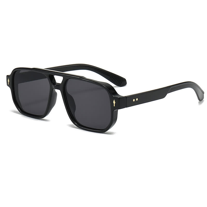 Spykay™ SG61003 Square Frame Double Bridges Vintage Arrow Sunglasses