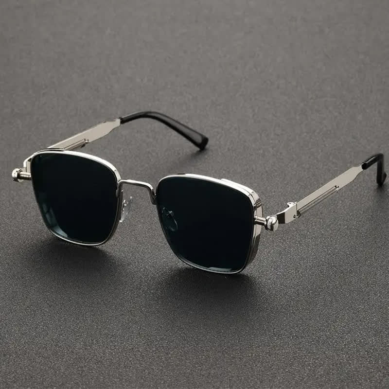 Spykay™ SG61005 Steampunk Square Frame Spring Temples Retro Sunglasses