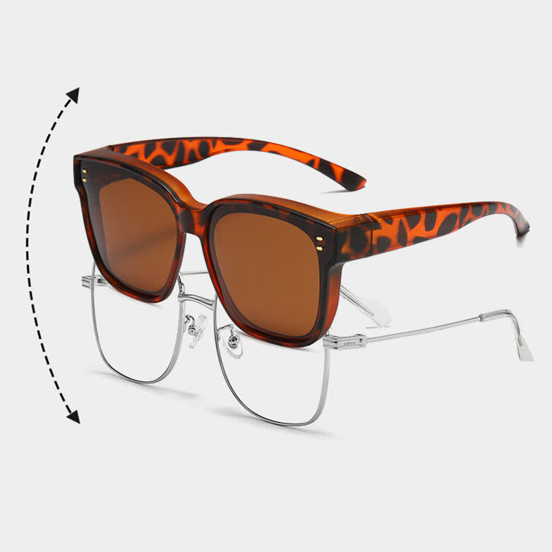 Spykay™ SG61007 Fit Over Glasses Square Frame Polarized Sunglasses for Women Men