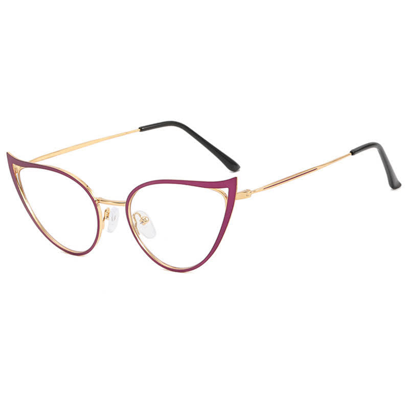 Spykay™ EG26880 Cat-Eye Metal Frame Hollow-out Anti-blue Light Glasses