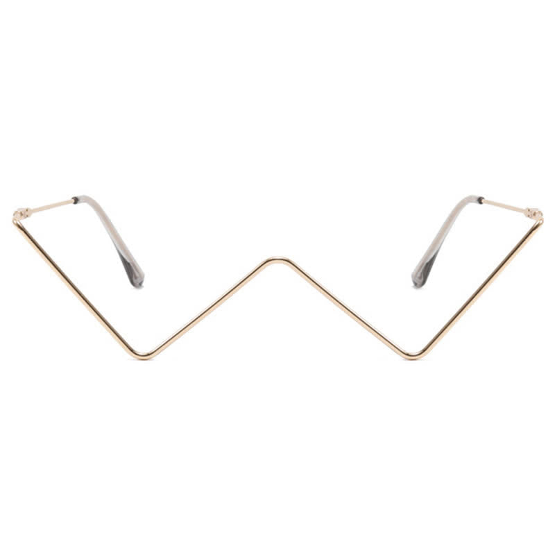 Spykay™ EG26881 Trendy Lensless Rhinestone Decor Semi-Rimless Glasses