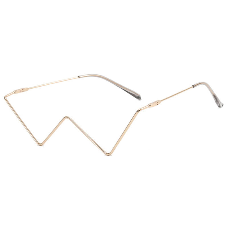 Spykay™ EG26881 Trendy Lensless Rhinestone Decor Semi-Rimless Glasses