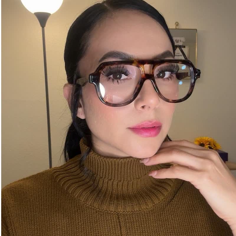 Spykay™ EG26883 Anti-blue Light Double Bridges Oversized Aviator Thick Eyeglasses