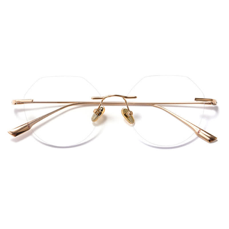 Spykay™ EG26893 Geometric Titanium Frame Anti-blue Light Hipster Rimless Glasses